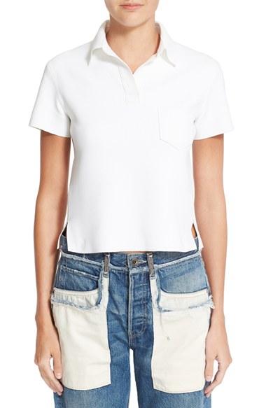 Women's Helmut Lang Shrunken Neoprene Polo