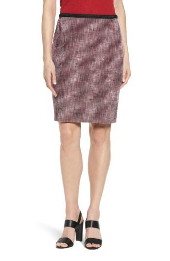 Women's Boss Mabira Tweed Suit Skirt R - Red