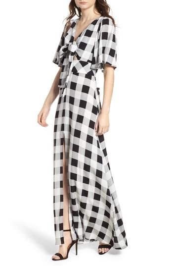 Women's Afrm Ramon Tie Front Maxi Dress - Black