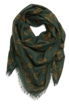 Women's Alexander Mcqueen Skull Print Modal & Silk Scarf, Size - Green