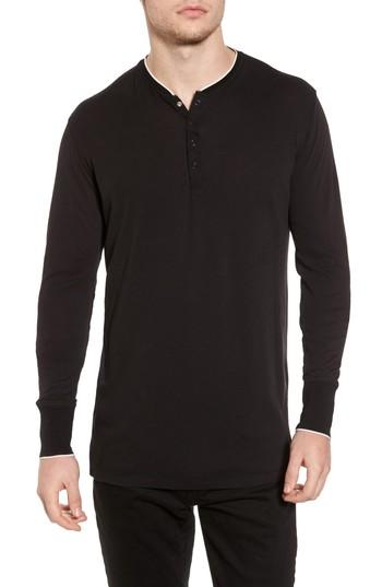 Men's Scotch & Soda Club Nomade Soft Granddad T-shirt - Black
