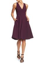 Women's Dress The Population Catalina Tea Length Fit & Flare Dress, Size - Purple