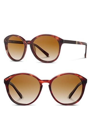 Women's Shwood 'bailey' 53mm Polarized Sunglasses - Sangria/ Ebony/ Brown Polar