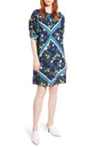 Women's Halogen Ruched Sleeve Crepe Dress, Size - Blue