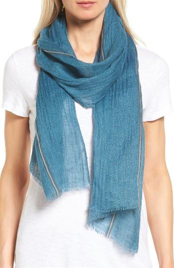 Women's Eileen Fisher Scarf Stripe Organic Linen Blend Scarf