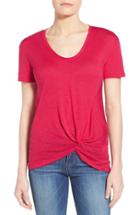 Women's Halogen Knot Front Tee - Red