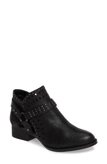 Women's Vince Camuto Calley Strappy Studded Bootie .5 M - Black