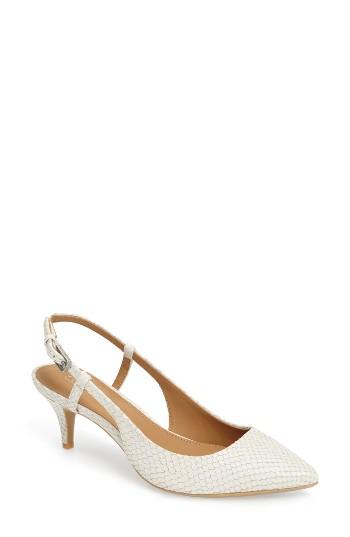 Women's Calvin Klein 'patsi' Slingback Pointy Toe Pump .5 M - White
