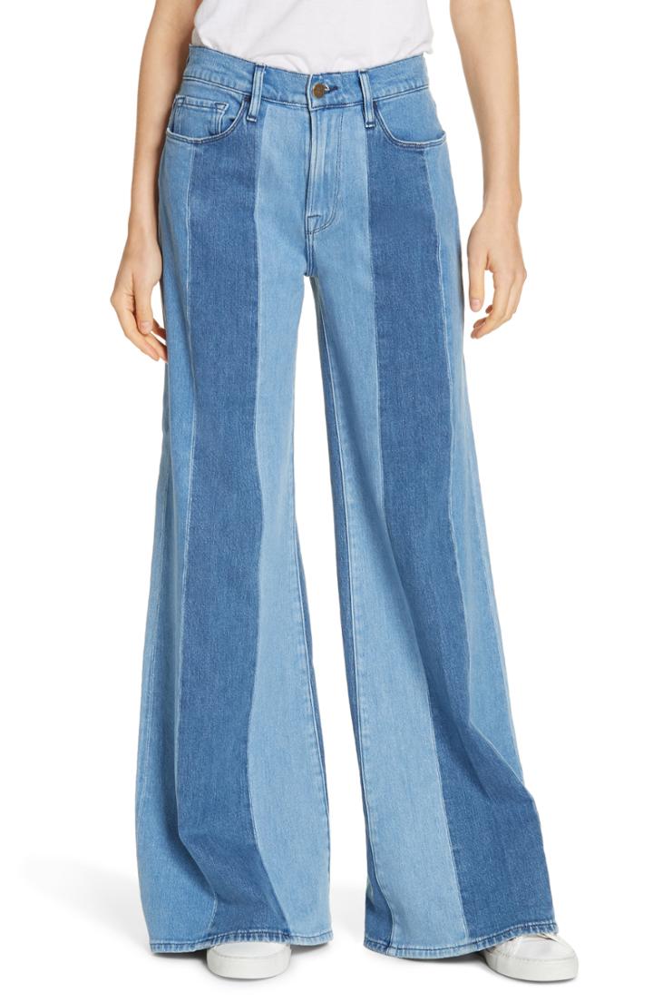 Women's Frame Le Palazzo Paneled Wide Leg Jeans - Blue