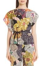 Women's Etro Floral Print Silk Top Us / 38 It - Black