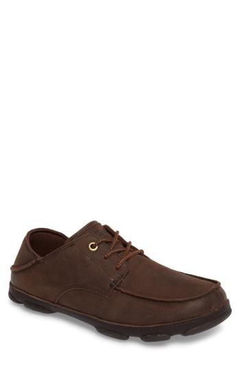 Men's Olukai Hamakua Poko Moc Toe Derby M - Brown