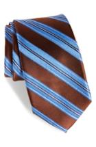Men's Nordstrom Men's Shop Sunshine Stripe Silk Tie, Size - Brown