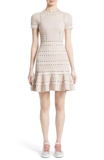 Women's Alexander Mcqueen Eyelet Detail Knit Dress - Ivory