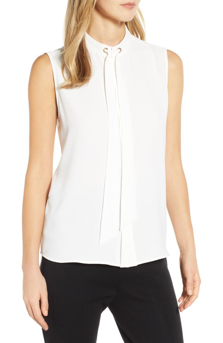 Women's Ming Wang Tie Neck Blouse