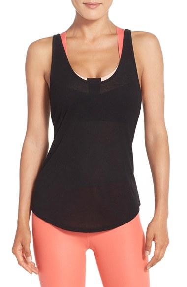 Women's Alo 'sculpt' Cutout Ribbed Tank - Black