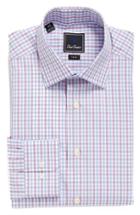 Men's David Donahue Trim Fit Check Dress Shirt 32/33 - Pink