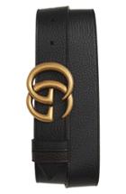 Men's Gucci Gg Marmont Reversible Leather Belt 0 Eu - Black/ Cocoa