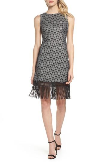 Women's Julia Jordan Fringe Sheath Dress - Black