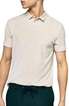 Men's Topman Towel Knit Polo - Beige