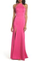 Women's La Femme Beaded Strap Satin Gown - Pink
