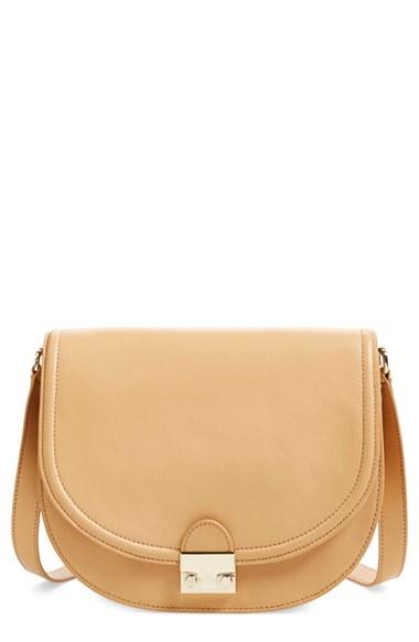 Loeffler Randall 'large' Leather Saddle Bag - Beige