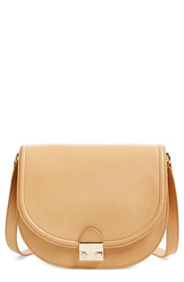 Loeffler Randall 'large' Leather Saddle Bag - Beige