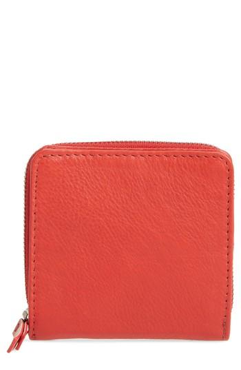 Women's Topshop Leather Zip Around Wallet - Red