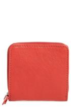 Women's Topshop Leather Zip Around Wallet - Red