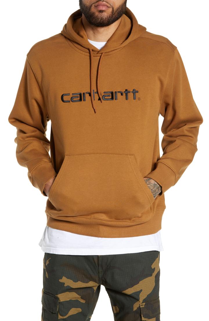 Men's Carhartt Work In Progress Logo Embroidered Hooded Sweatshirt