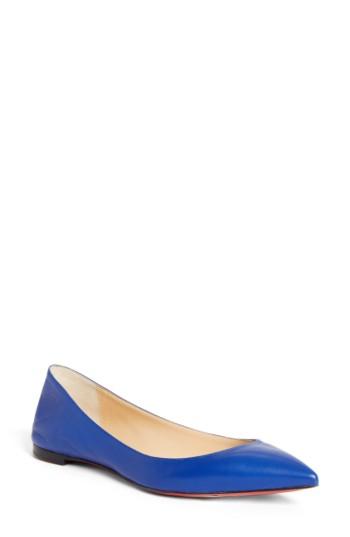 Women's Christian Louboutin Ballalla Flat .5us / 37.5eu - Blue