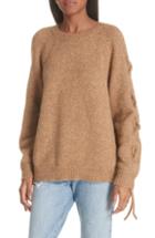 Women's Woven Heart Shaker Stitch Chenille Sweater