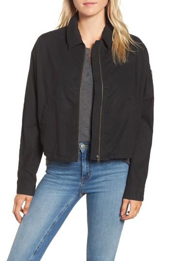 Women's James Perse Dolman Sleeve Bomber Jacket - Black