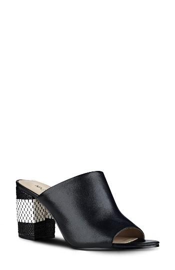Women's Nine West Gemily Block Heel Slide Sandal .5 M - Black