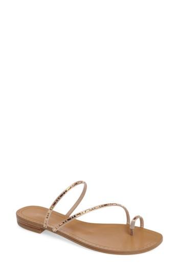 Women's Pelle Moda Bohem Embellished Sandal .5 M - Metallic