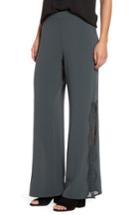 Women's Leith Lace Trim Slit Pants, Size - Blue