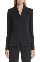 Women's Stella Mccartney Pajama Sleeve Check Wool Jacket Us / 38 It - Blue