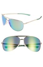 Women's Smith Serpico 2 65mm Mirrored Chromapop(tm) Polarized Aviator Sunglasses - Gold/ Green Mirror