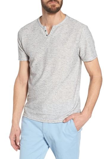 Men's W.r.k Metro Stripe Henley Shirt - Grey