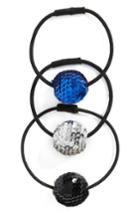 Tasha 3-pack Sequin Disco Ball Pony Holders, Size - Metallic
