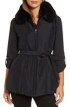 Women's George Simonton Couture Reversible Silk Vest With Genuine Rabbit Fur & Genuine Fox Fur - Black
