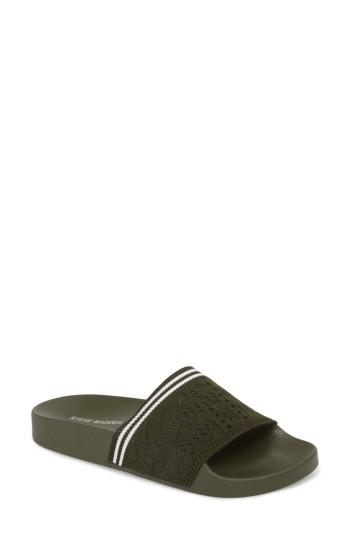 Women's Steve Madden Vibe Sock Knit Slide Sandal M - Black