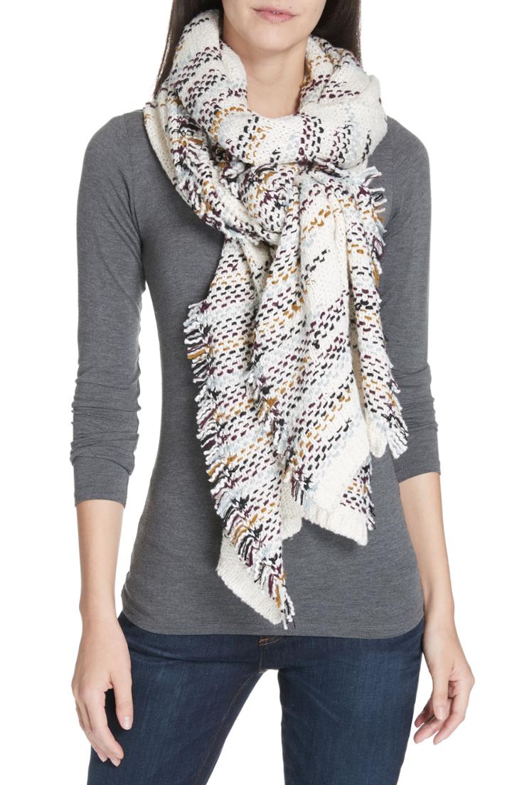 Women's Eileen Fisher Woven Organic Cotton Scarf, Size - White