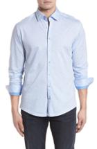 Men's Stone Rose Flame Contemporary Fit Sport Shirt (l) - Blue