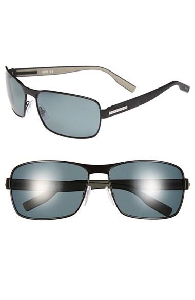 Men's Boss 62mm Polarized Sunglasses - Matte Black