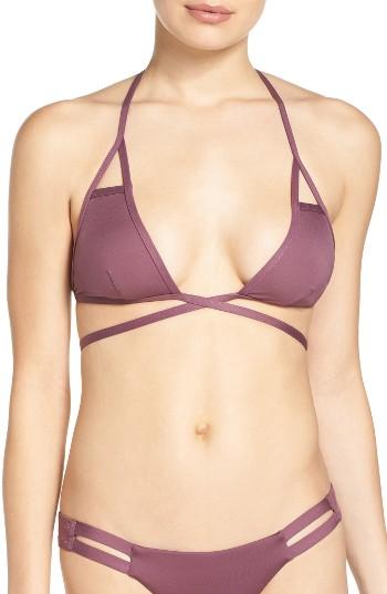 Women's Vitamin A Serra Wrap Bikini Top - Burgundy