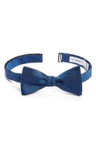 Men's Calibrate Textured Dot Silk Bow Tie, Size - Blue