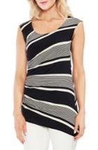Women's Vince Camuto Ruched Stripe Tank Top, Size - Black