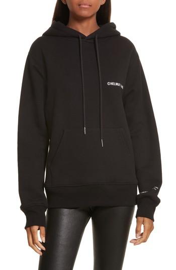 Women's Helmut Lang Copyright Cotton Hoodie - Black