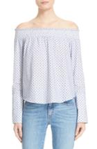 Women's 10 Crosby Derek Lam Swiss Dot Off The Shoulder Shirt