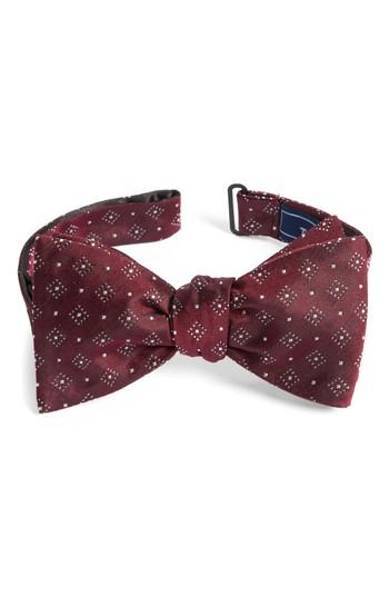 Men's The Tie Bar Geometric Gala Silk Bow Tie, Size - Burgundy